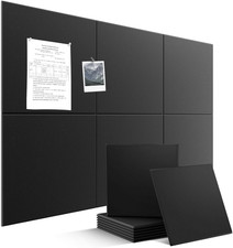 Felt Bulletin Board Tiles 6 Pack 12x12 Adhesive Pin Board Wall Panels