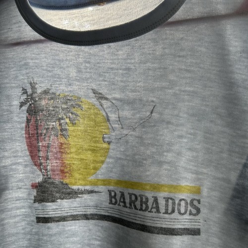 Vintage Barbados Shirt Mens M Beach Nature Graphic Paper Thin 1970s 1980s - Picture 3 of 12
