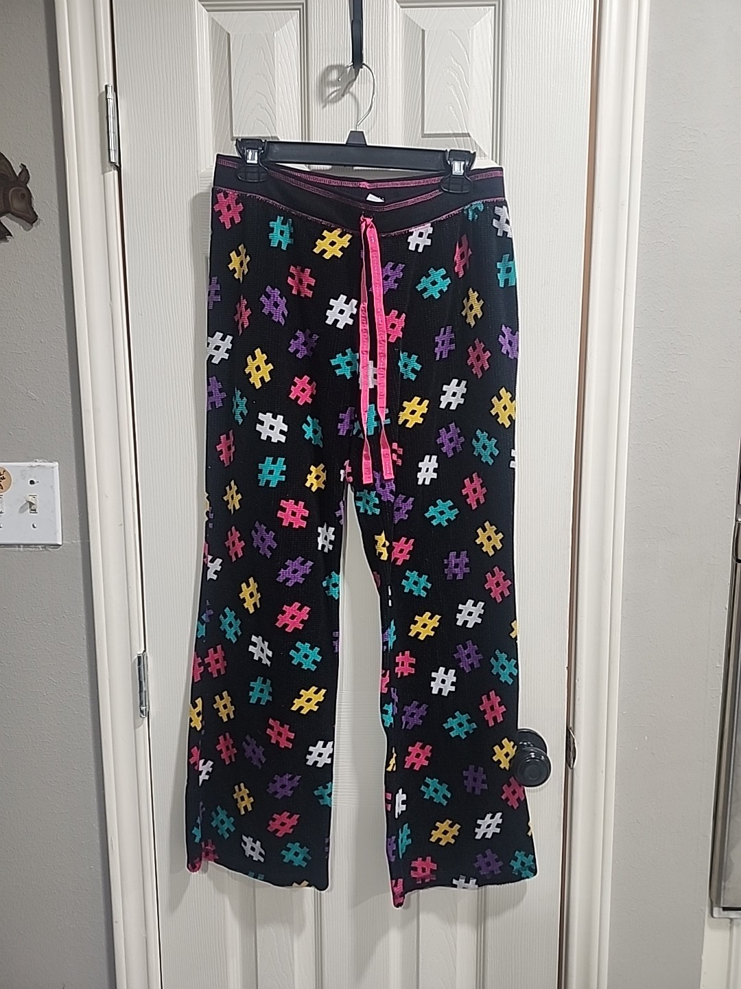 Joe Boxer Women's Velour Pajama Pants  Hashtags Size M