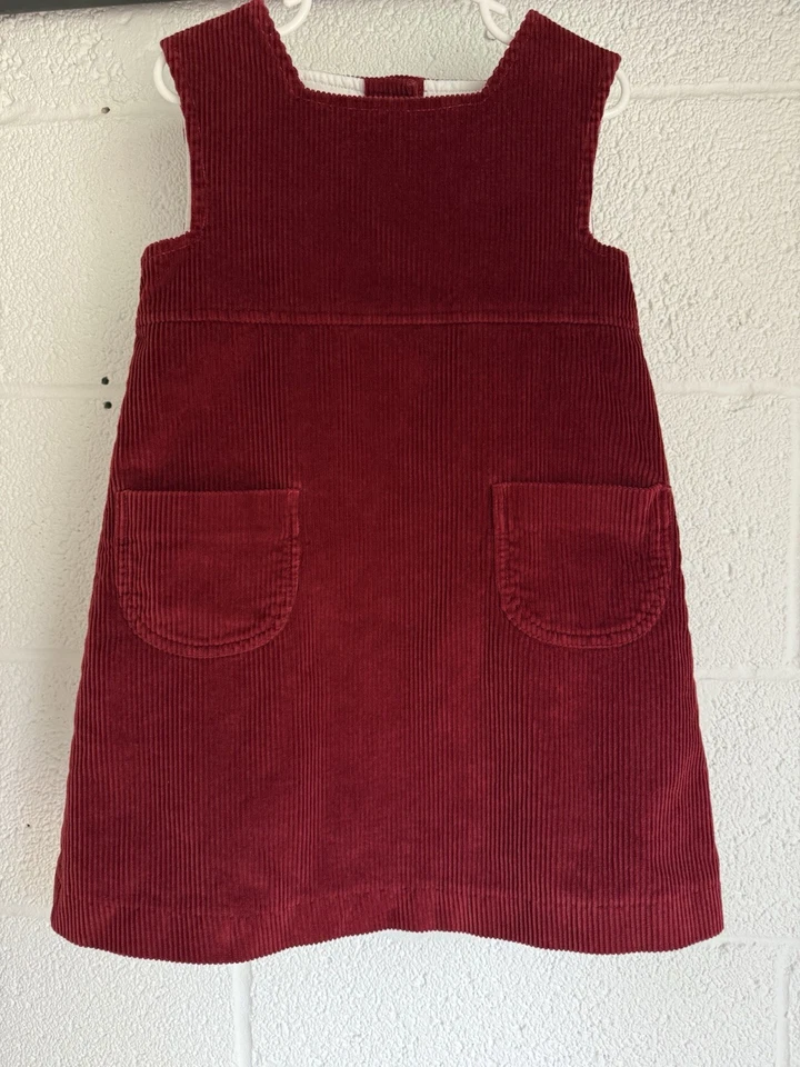 Usado en Excelente Condición Vestido Papo d'Anjo Pana NIÑAS TALLA 6 Rojo Ladrillo Forrado Algodón Foto 4 de 4