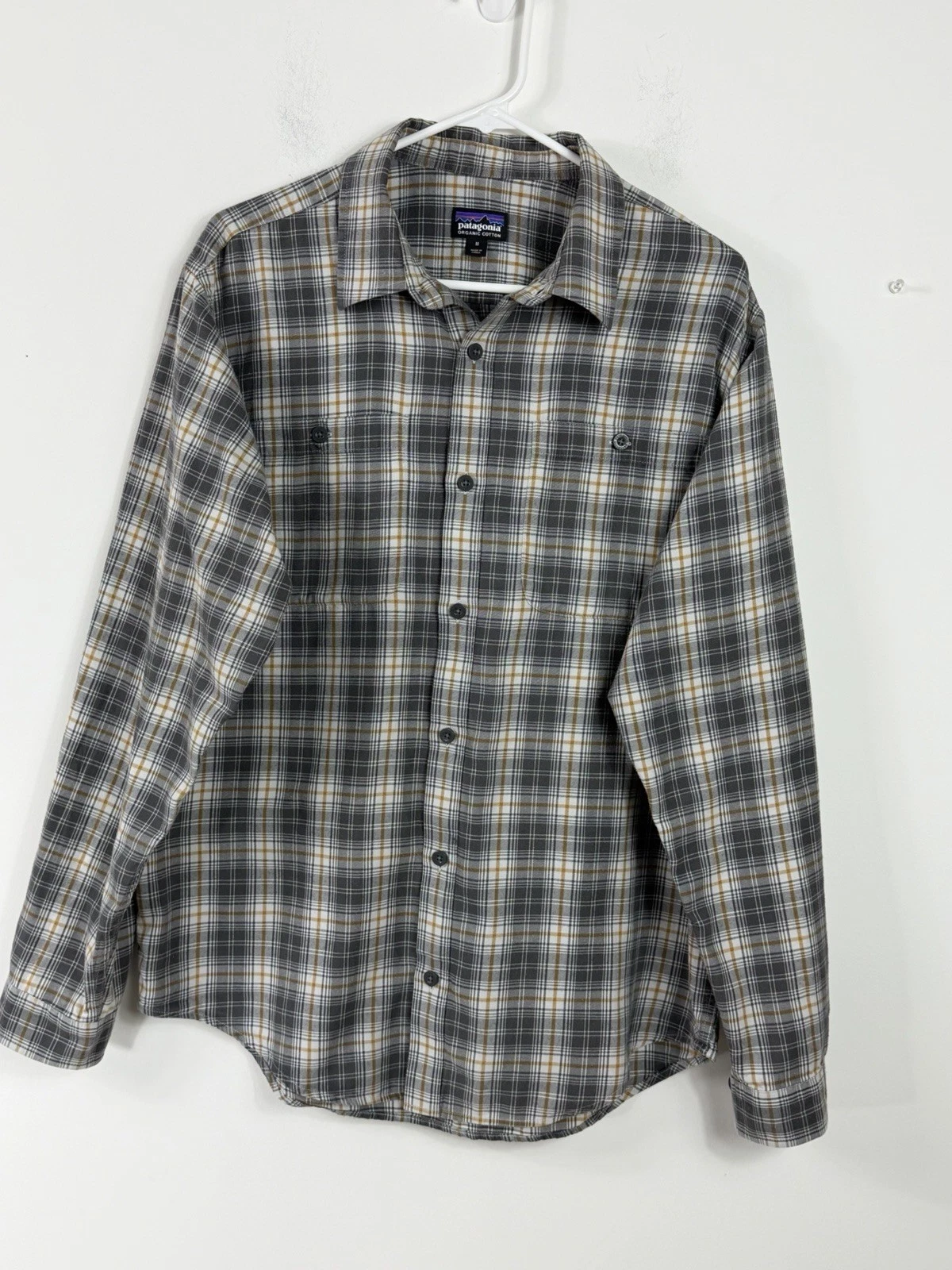 Patagonia Long Sleeve Organic Cotton Shirt Mens Medium Plaid Flannel Outdoor
