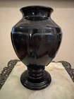 Vintage 1980 Haeger Black Glossy Ceramic Vase Art Deco Revival 10” H20951