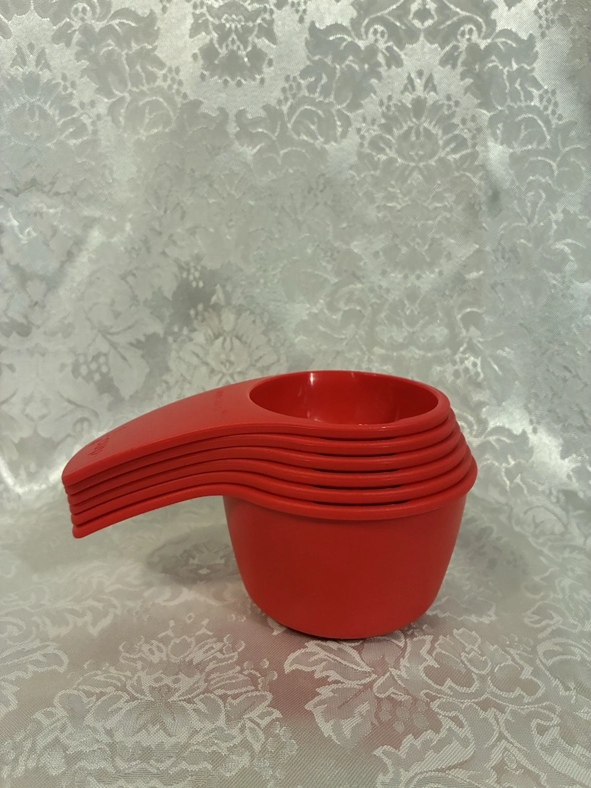 Tupperware Measuring Cups Set Of 6 In Red Nesting Scoops - Brand New
Opens in a new window or tab