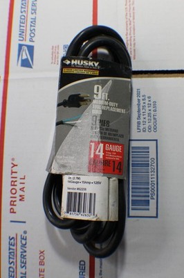 Husky 9 FT Medium Duty Power Tools Replacement Cord 15 amps 14 gauge New