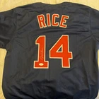 Autographed/Signed JIM RICE Boston Blue Baseball Jersey JSA COA Auto