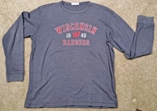 American Classic AC Sportswear Waffle Knit Wisconsin Badgers Thermal Shirt XXL
