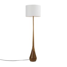 Globe Electric Novogratz x Globe Harrington 65" Floor Lamp, 2-Tone Faux Wood Bas