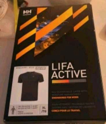 Helly Hansen LIFA Herren Baselayer Unterwäsche Set T-Shirt + Hose schwarz XL Neu