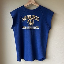 Vintage Champion Milwaukee Brewers Sleeveless Sweatshirt Youth XL USA Made