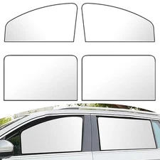 Car Side Window Full Shading Design Sunshade, Sun Protection Heat 4 PCS Silver
