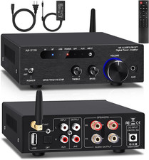 Amplifier Home Audio,Stereo Receiver Bluetooth 5.0 Power Amp 100W X2 Wireless Hi