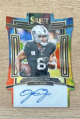 2023 Select #SIG-JJA Josh Jacobs Signatures Tie-Dye Prizm Auto /25 Raiders, Pack