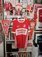 Match Worn Signed Martin Craine Middlesbrough Shirt