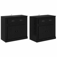 Sideboard 2Er Set Schwarz Eichenoptik 70 Cm X 35,5 Cm X 67,5 Cm