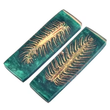 Custom Made Stabilized Pine Cones Resin Pair Scales For Knife Making Handle 2956