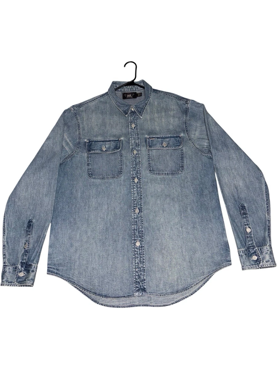 RRL Denim Solid Casual Button-Down Shirts for Men for sale | eBay