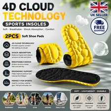 4D Sports Insoles EVA Memory Foam Arch Support Shock Absorbing Shoe Inserts