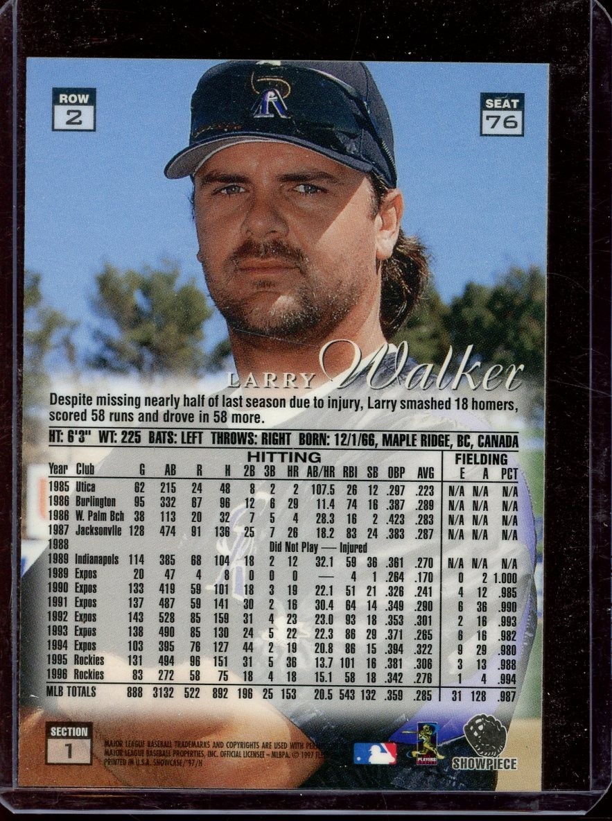 Larry Walker 1997 Flair Showcase Row 2 #76 | eBay
