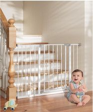 Innotruth Baby Gate for Stairs 28.9-42.1" Wide, 30" Tall Easy Step Walk through