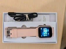 IOWOODO R3 smart watch with  pink strap for women