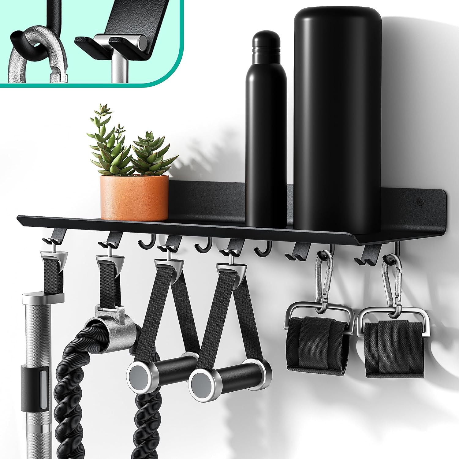 Heavy Duty Home Gym Wall Shelf Organizer For T Accessories Metal Storage Rack