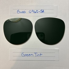 Original Authentic Lenses For GUCCI 0960SA-001 Sunglasses 55 mm Green Tint
