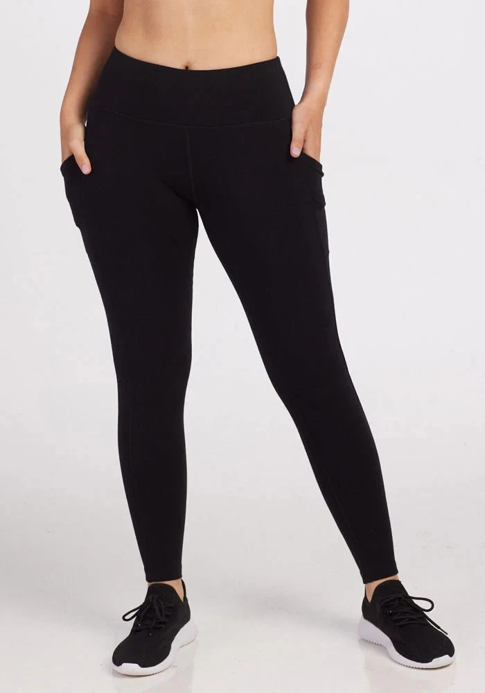 Woolx Women's XS Petite Leggings Piper Pocket Merino Blend Base Layer Midweight
