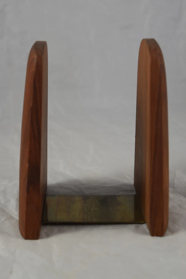 Teak Mid Century Messing Paar Buchstützen  Skandinavien Dänemark 60s 70s Vintage - Bild 3 von 4