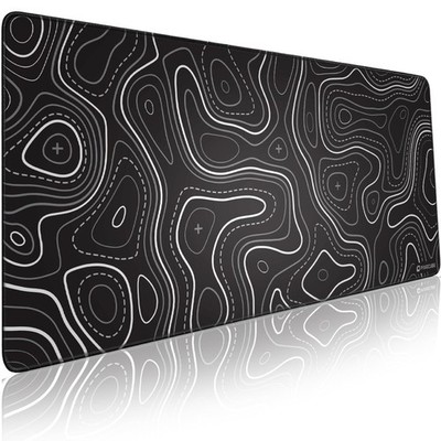 Pixiecube Minimalist Topographic Map Mouse Pad - Contour Extended Large Stitc...