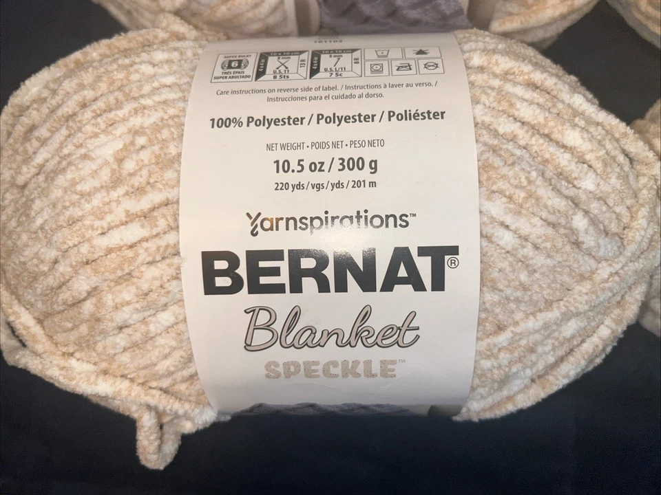Paquete de 4 mantas Bernat hilo moteado crema Foto 3 de 4