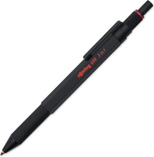600 3-In-1 Multicolor Pen and Mechanical Pencil, Black Barrel, Brass Mechanism,