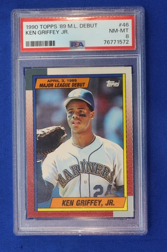 1990 Topps #46 KEN GRIFFEY JR '89 MLB DEBUT Card PSA NM-MT 8 Seattle Mariners RC