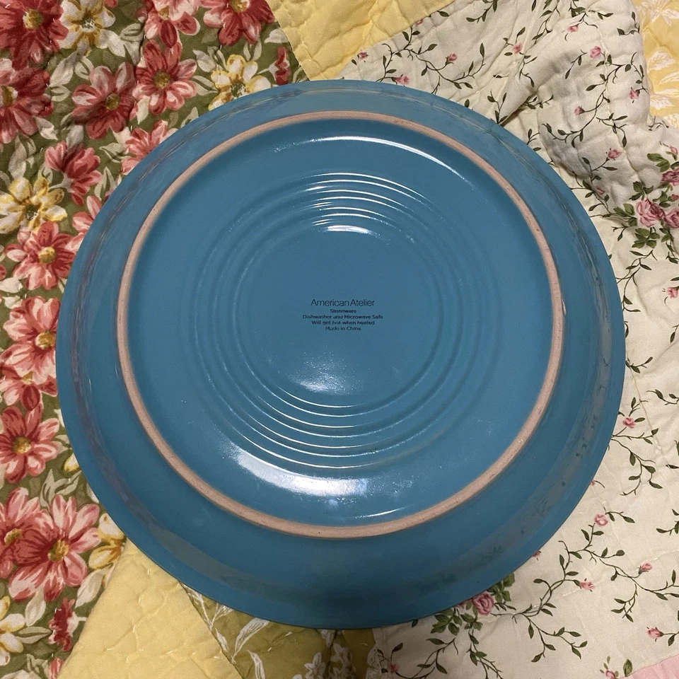 Vajilla de cerámica redonda Blue Mainstays usada Foto 2 de 2