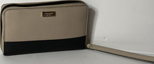 Kate Spade New York Colorblock Zip Wristlet Wallet Beige/Black Credit Card