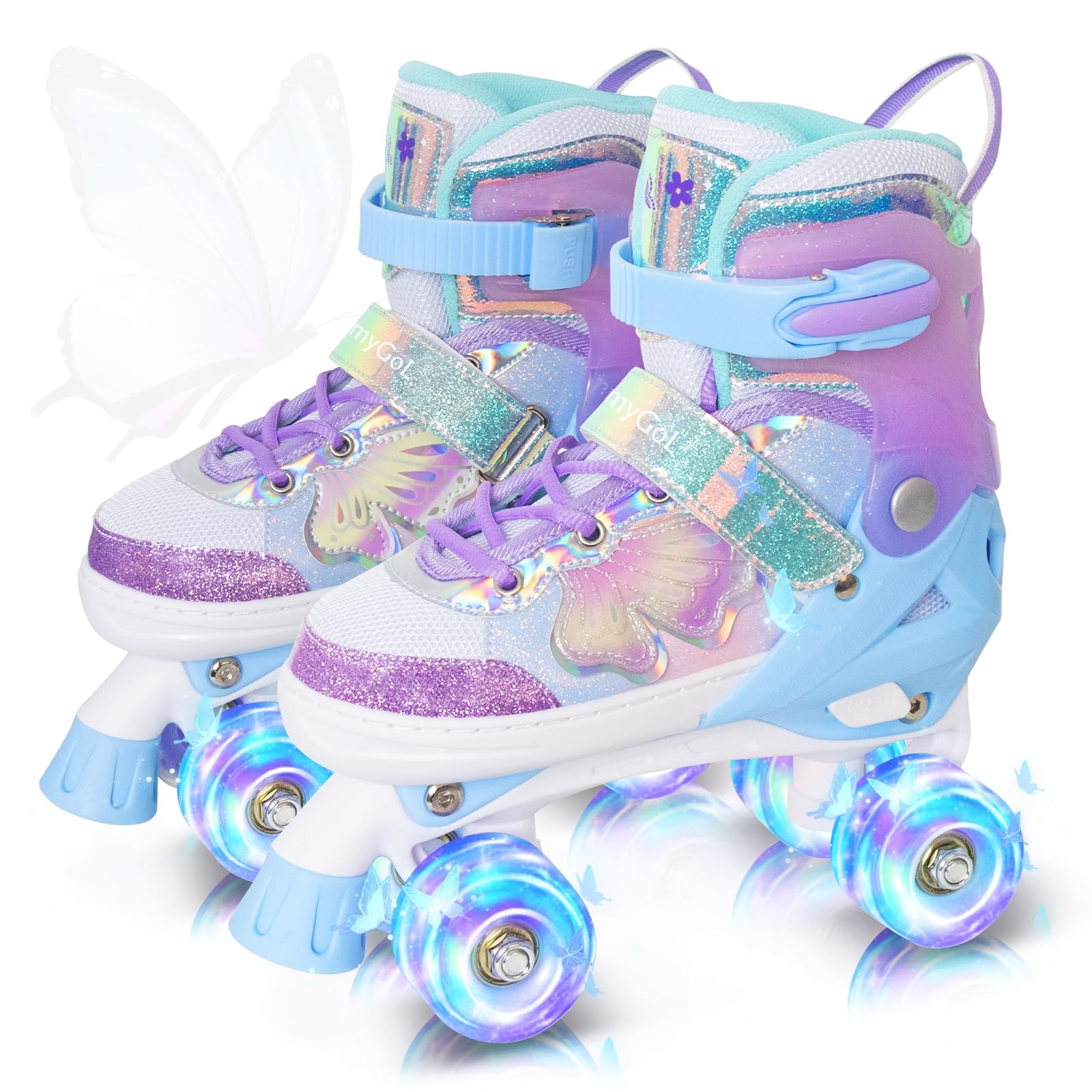 For Girls Or Boys, 4 Size Adjustable Roller Skates For Chi..