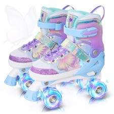 Kids Roller Skates for Girls or Boys, 4 Size Adjustable Roller Skates for Chi...