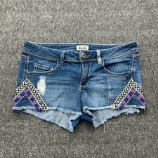 Vintage Y2K 90s Mudd Cut Off Denim Jeans Shorts Blue Women s 9 Boho Raw Hem