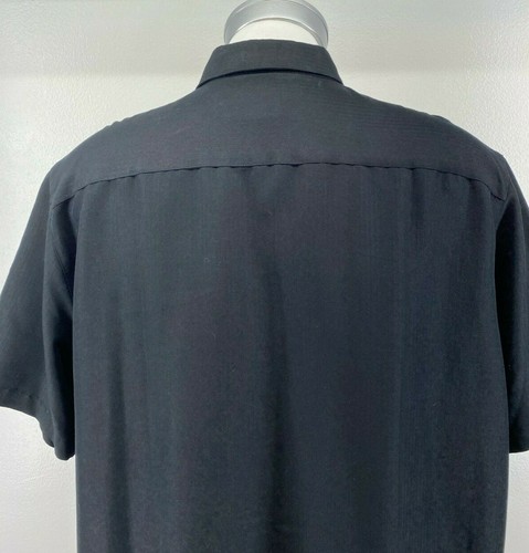 Karibik Herren Gr. XL schwarz grau Hemd Blumen bestickt Kurzarm MB6 - Bild 7 von 8