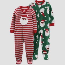 Carter  s Just One You Christmas Santa Footed Pajama Set of 2 Size 4T NEW
