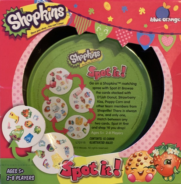 Shopkins Spot It Card Game Blue Orange 00741 Girls 5