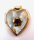 Vintage 1950s Yellow Gold 1/20 12K Heart Shape Locket w/ Mother Pearl Pendant