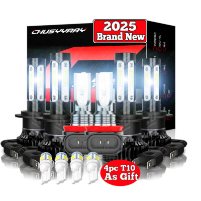 For Mercedes-Benz E350 E320 E550 6pcs 6000K LED Headlight + Fog Light Bulbs Kit