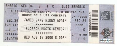The James Gang Rides Again 8/16/06 Cuyahoga Falls OH Rare Ticket! Cleveland - Picture 1 of 1