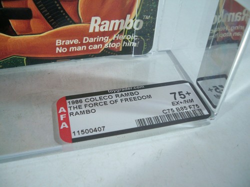 K24i00503 RAMBO FORCE OF FREEDOM AFA 75+ MOC MINT ON SEALED CARD 1986 COLECO - Picture 9 of 13
