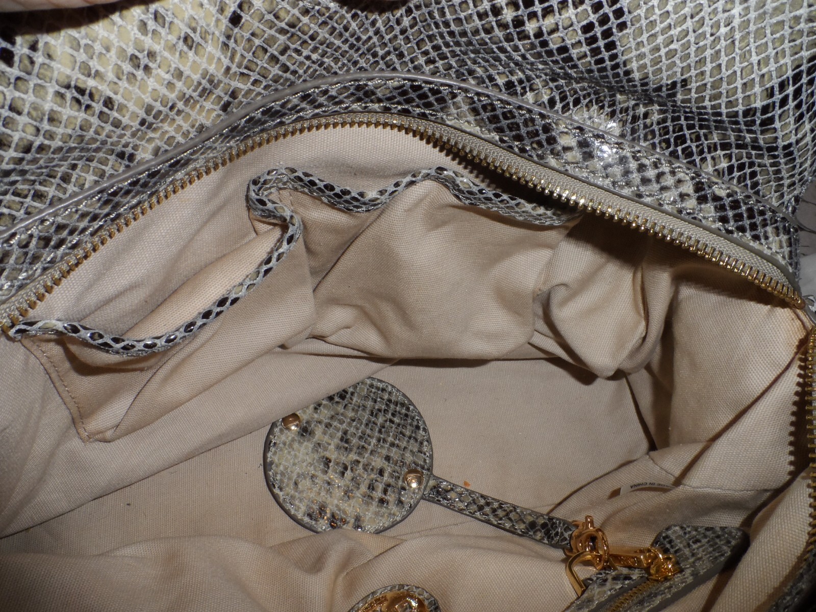 Tory Burch Gray Python Embosed Leather Shoulder B… - image 22