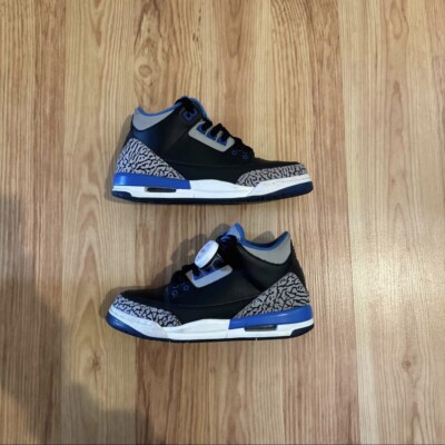 Nike Air Jordan 3 Retro Sport Blue 2014 Black Cement Size 4.5 Y