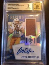 2020 Justin Herbert Rising Rookie Football Patch Auto 10 BGS MT 9 SSP /75 ⚡️⚡️⚡️