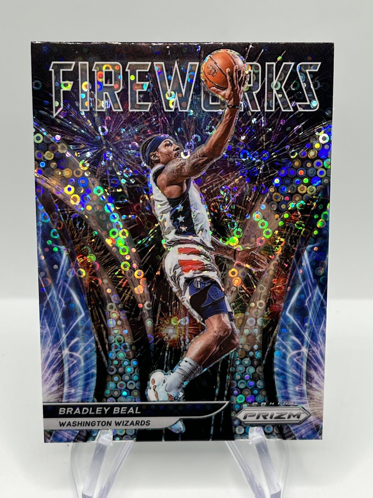 2021-22 Panini Prizm Fireworks Disco Bradley Beal Washington Wizards #9 Insert