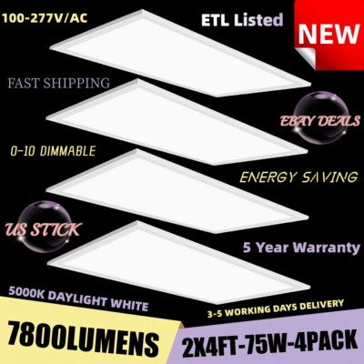 5000K 2X4 LED Ceiling Light- 0-10V Dimmable Led Backlit Panel Lights- ETL Listed