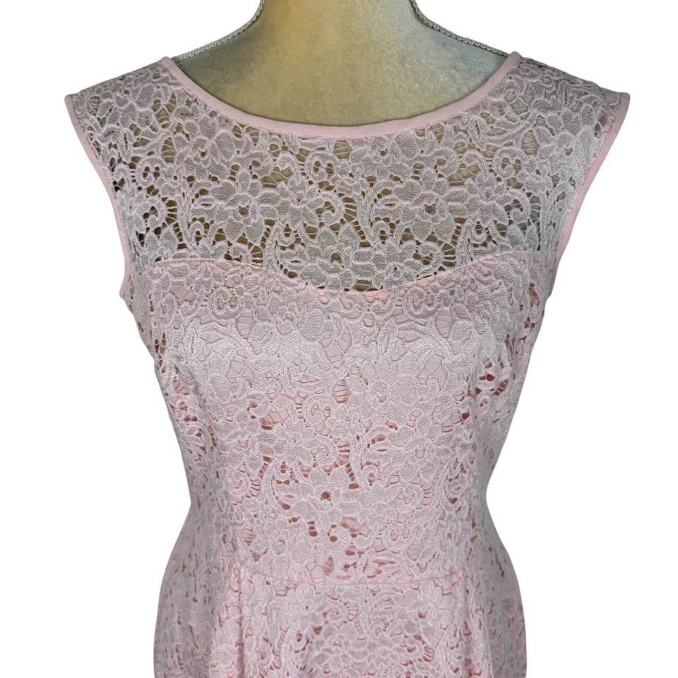 WHBM Белый дом черный рынок розовый кружевной платье декольте крышка рукав размер 6 - Изображение 2 из 4